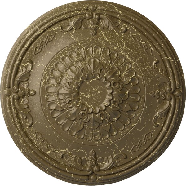 Ekena Millwork Athens Ceiling Medallion (Fits Canopies up to 3 5/8"), 26 1/4"OD x 3 1/4"P, Mississippi Mud Crackle CM27ATMMC - main